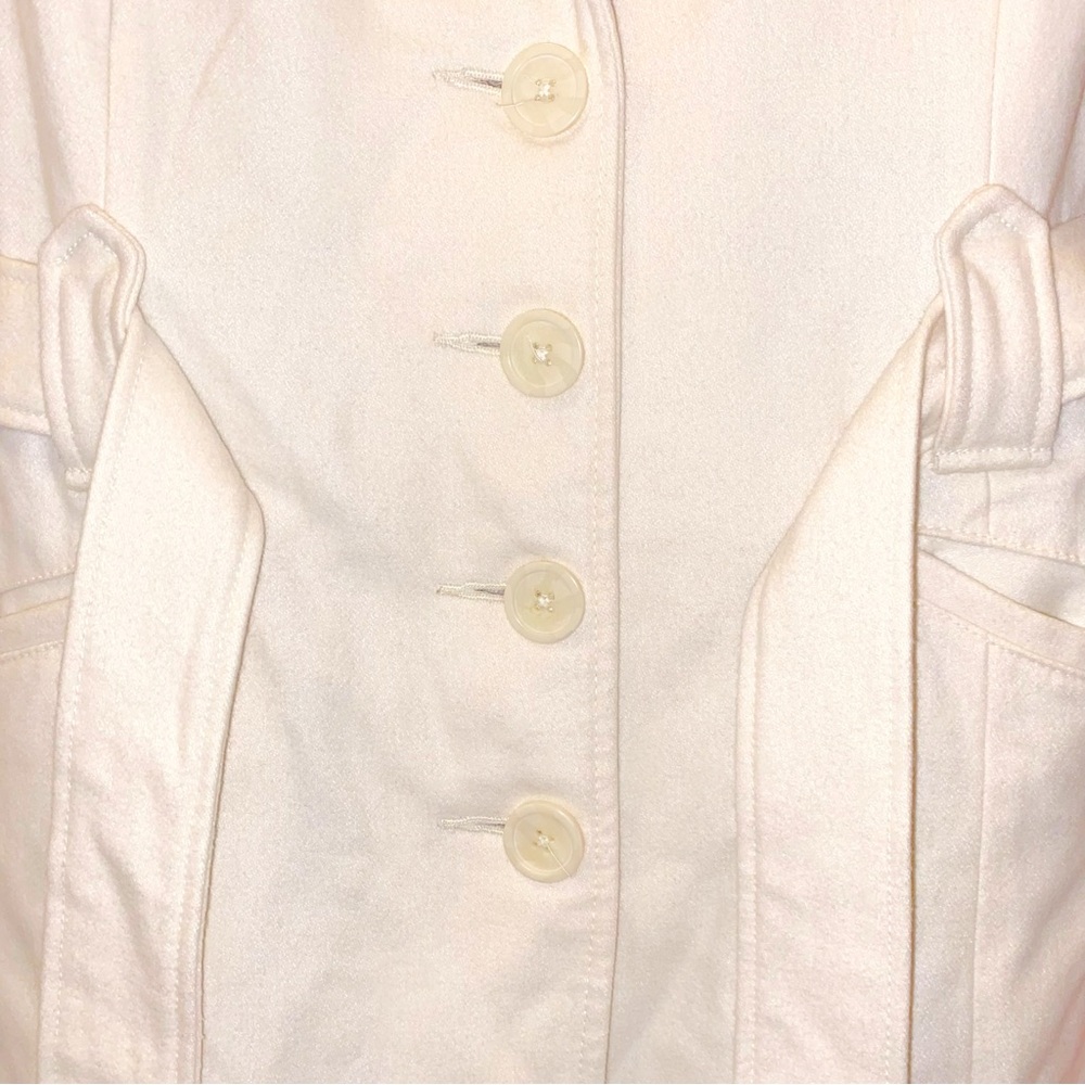 Merona White Coat Cream Purple Polka Dot Jacket Trench XL Extra Large Target - Picture 6 of 14